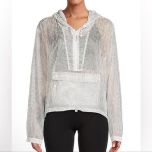 Good American Icy Leopard Windbreaker Jacket Size XS NWT